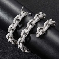 Hip Hop 12 MM Unique Infini O Chaîne Collier À La Mode Glacé Zircon Cubique Plaqué Or Cuivre Hommes pour Christian