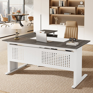 <span class=keywords><strong>Escritorio</strong></span> Ejecutivo en Forma de L <span class=keywords><strong>Tribesigns</strong></span> de 63 Pulgadas, Estación de Trabajo Industrial para Computadora con Estantes de Almacenamiento, Cajones y Archivador Marrón Negro - Product Image 3