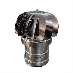 ARTIGIAN RUSSO Campana de Chimenea Industrial Rotatoria Autoportante Impulsada por el Viento, Acero Inoxidable 304, Certificación KIWA para Gases de Combustión y Aire - Product Image 1