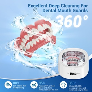 Nettoyeur à ultrasons 2024 avec lumière LED UV pour prothèses dentaires, bijoux, appareils orthodontiques, protège-dents, têtes de brosses à dents - Product Image 3