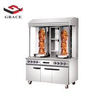 Machine à shawarma électrique automatique professionnelle en acier inoxydable de qualité alimentaire, 8 brûleurs, pour restaurant de kebab et gyro