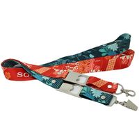 Promotion : Porte-badge en polyester écologique résistant à l'eau avec cordon, personnalisable par sublimation, crochet de fixation et décapsuleur universel