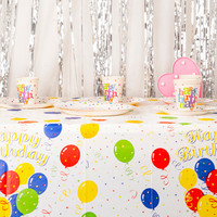Vente en gros de vaisselle jetable à motif d'étoiles colorées pour le camping, les pique-niques, les fêtes d'anniversaire, avec assiettes et nappes