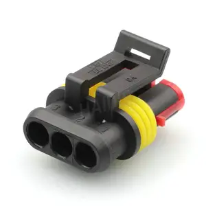 Arnés de cableado de Cable de plástico impermeable hembra de 3 pines carcasa eléctrica de coche conector de Cable automático automotriz enchufe 282087-1