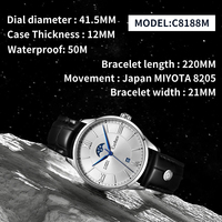 Top 10 montre de luxe Vintage automatique NH39 acier inoxydable reloj Cadisen 8188