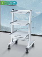 Chariot mobile médical ABS à 3 niveaux pour clinique dentaire, avec prise et plateau, prix usine