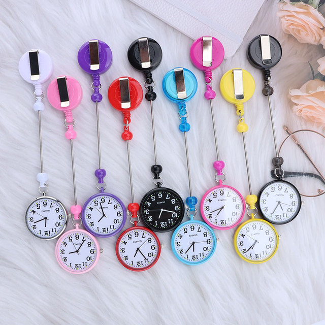 Wholesale Watch Retractable Keychains Beadable Badge Reels Retractable Nurse Beaded Watch for Nurses Doctors Paramedics