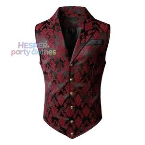 Chaleco de Esmoquin Formal con Estampado Floral Victoriano Gótico HP para Hombre, Estilo Steampunk, Cierre de un Solo Botón - Product Image 1