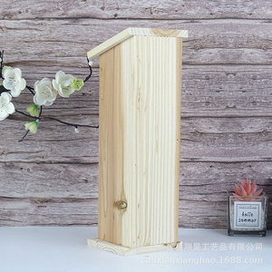 Nido de Insectos de Madera Rectangular, Color Madera Natural, Adorno Colgante para Jardín Exterior - Product Image 4