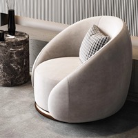 Fauteuil de loisirs au design nordique moderne, pivotant, minimaliste, en tissu de coton, style léger et luxueux, pour la maison, le bureau, l'hôtel, extensible