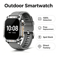 HK84 GPS Outdoor Smartwatch für Herren, AMOLED-Display, IP67 Wasserdicht, Eingebaute LED-Taschenlampe, Stoßfeste Sport-Smartwatch