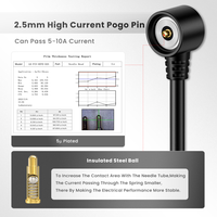 Cable de carga de CC de bajo voltaje con conector macho magnético redondo de 2 pines para montaje en panel y cable Pogo Pin