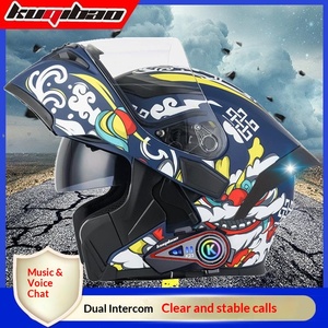 Casque de moto intégral Cool Ride à double visière relevable avec interphone pour communication bidirectionnelle et longue autonomie de la batterie - Product Image 2