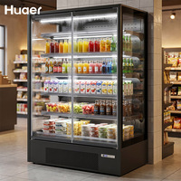 Réfrigérateur vertical de présentation ouvert, type « Grab and Go », pour fruits et légumes, avec rideau de nuit, idéal pour supermarchés