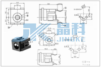 Enchufe de alimentación CC vertical de 2 pines con patas dobladas y poste, núcleo interno de 3.0 mm, conector hembra de alta corriente para teléfonos móviles, cargadores de audio