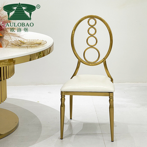 Silla Moderna Apilable de Acero Inoxidable Dorado para Hotel, Comedor, Apartamento, Bodas y Eventos - Product Image 1