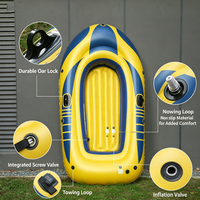 Kayak gonflable robuste 1-2 personnes - Plancher pneumatique antidérapant, bateau à rames résistant à l'usure pour la pêche et la dérive
