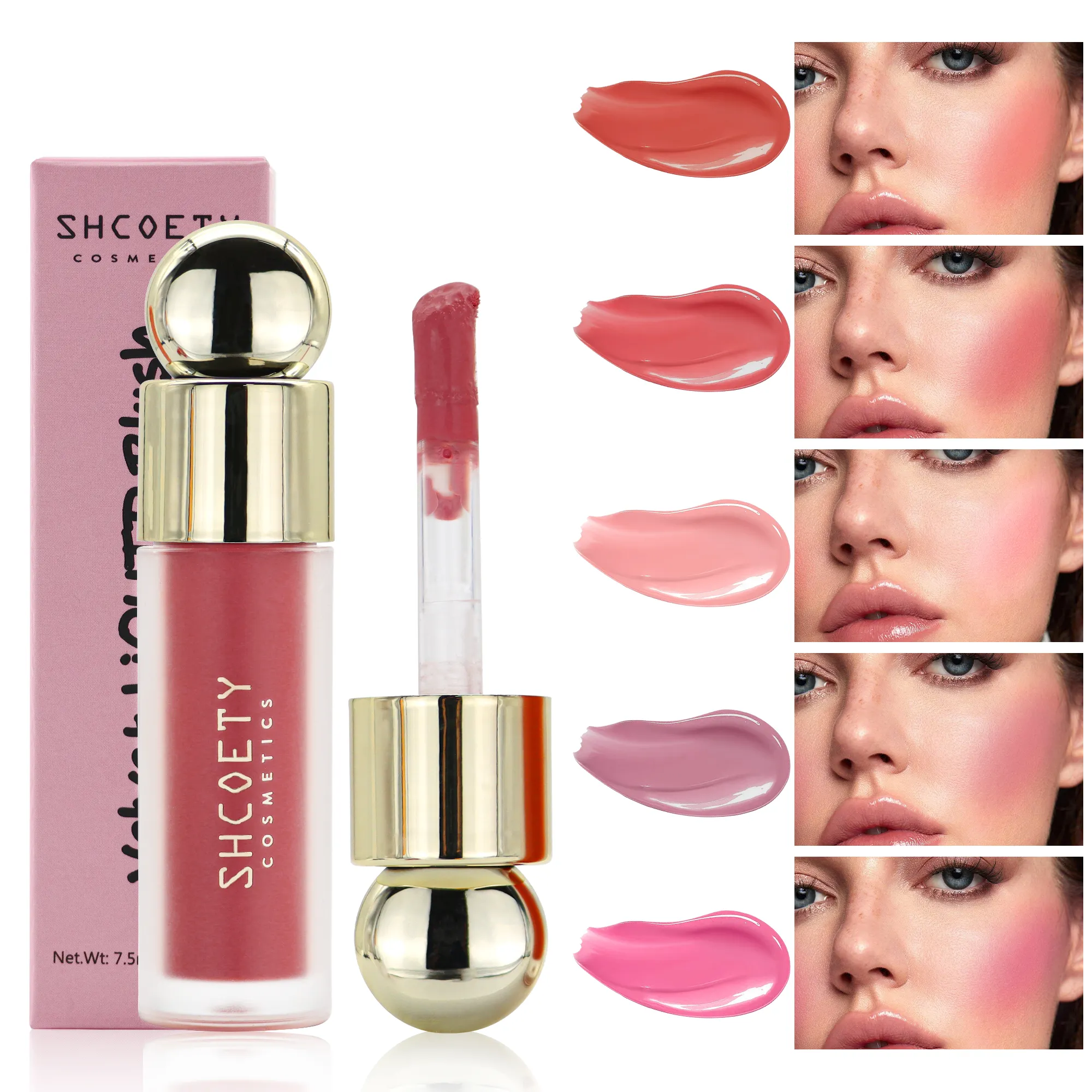 Customized Best Selling Makeup Private Label Heart Liquid Blush Creamy Lip Gloss Blush Cosmetics Long Lasting