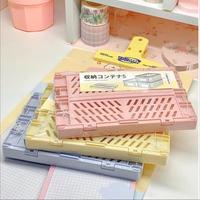 Panier de rangement pliable en plastique couleur pastel, empilable, organisateur de bureau, panier de rangement pliable en PP pour fournitures de bureau et articles divers