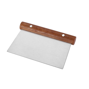 Hot Sale Multifunction Pastry Scraper round wood handle dough cutter Stainless Steel Dough Scraper Cutter