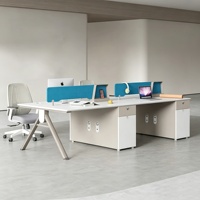 Ensemble de bureaux de travail écologiques E0 pour personnel, 1/2/4/6 postes de travail, table de travail moderne simple avec cloison, poste de travail double pour personnel de bureau