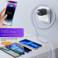 Câbles de charge rapide tressés USB-C vers USB-C 5-en-1 100W PD 5A avec conducteur en cuivre pur pour téléphones mobiles - Vente en gros