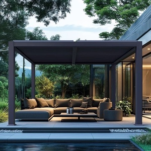 Gazebo de Aleación de Aluminio para Exteriores con Techo de Láminas Ajustables para Jardín, <span class=keywords><strong>Patio</strong></span> o Terraza - Product Image 2