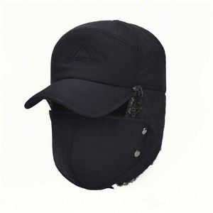 Gorro térmico de invierno para hombre, 100% algodón, cálido, con cubre rostro y orejeras, ideal para pesca, venta al por mayor - Product Image 1
