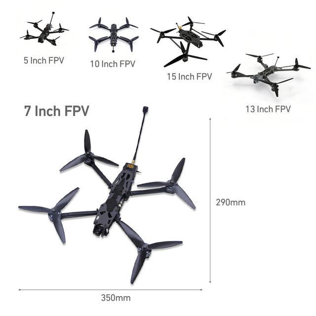 10-Inch FPV Racing Drone Model Kit 4kg Payload Capacity 5.8G 1.6W Brushless Motor 10km Image Range Remote Control Drone Camera
