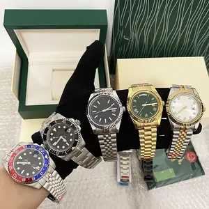 Hochwertige luxus-Herrenuhren wasserdichte mechanische Quarz-Armbanduhr für Herren Mode-Edelstahlband Sportuhr