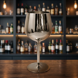 Stainless Steel Classic Eco-Friendly Wine Glass Dishwasher & <b>Microwave</b> Safe - Product Image 1