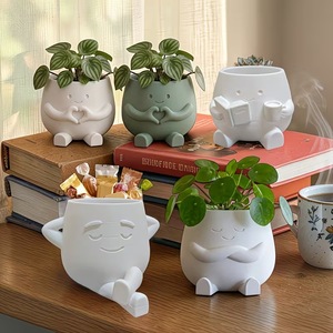 3D Printed Flower Pot For Succulents And Money Plants Desktop Storage Pen Holder Indoor Plant Container White Black Pink Green - Product Image 3