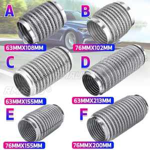 Tuyaux flexibles d'échappement universels pour voiture, en acier inoxydable, embout d'échappement flexible, 63x100mm, 76x100mm, 76x200mm - Product Image 1