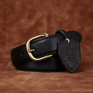 Cinturón de piel auténtica de doble cara lavado Vintage para mujer, Cinturón de piel de vaca, hilo de coser, cinturón vaquero de moda - Product Image 3