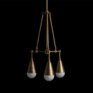 Estilo americano diseñador creativo cobre comedor sala de estar isla candelabro lineal colgante luz aparato - Product Image 1