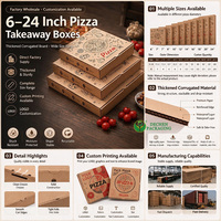 Boîte à pizza en carton ondulé personnalisée, écologique, résistante à la graisse, pour livraison, plats à emporter, pizzeria, restaurant