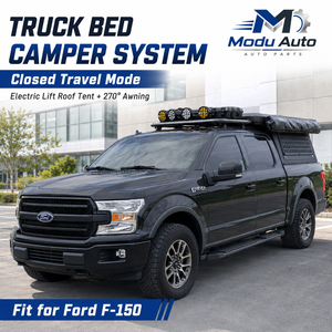 Kit de expansión de caja de camioneta F150 con tienda de techo eléctrica de carcasa rígida y tienda de campaña plegable para aventuras overland - Product Image 2