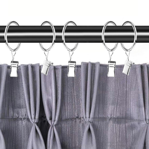 Anneaux de rideaux métalliques robustes avec clips solides, quincaillerie de fenêtre antirouille, diamètre intérieur personnalisé, vente en gros usine - Product Image 4