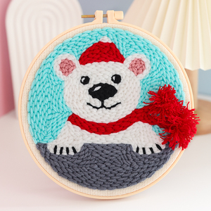 JP Handmade Elegant Sewing Christmas Craft Gift Embroidery Punch Needle Cross Stitch Kit for Beginners DIY Needlework