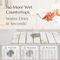 Tapis de séchage de vaisselle ultra-absorbant en terre de diatomée pliable pour comptoir de cuisine
