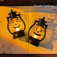 Lanterne citrouille d'Halloween ML en plastique avec LED, lampe de nuit portable pour intérieur, cadeau pour enfants, décoration de fête, lampe d'ambiance, petite taille