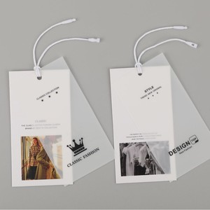 Étiquettes suspendues en plastique transparent givré personnalisées Hongjie, étiquettes vierges imperméables pour vêtements, pulls, production en petites séries - Product Image 3