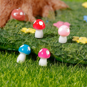 Ornements miniatures en résine en forme de champignons, fleurs artificielles colorées pour décorations de terrarium, idées de cadeaux de déménagement - Product Image 2