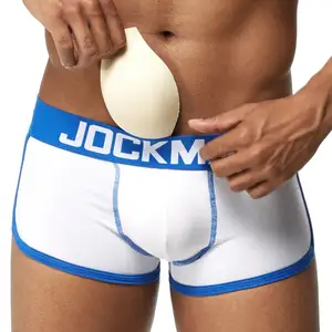 JOCKMAIL رواية و فريد ملابس داخلية للرجال بلون نسيج القطن منخفضة الخصر سراويل داخلية للرجال رفع كأس بطانة الذكور سروال سباحة قصير