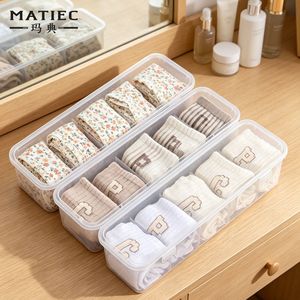Matic Transparent Compartment Storage Box Sock <b>Drawer</b> Organizer <b>Desk</b> Neatening Plastic PP Dust Proof Lid - Product Image 1