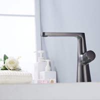 Robinet de lavabo monocommande en laiton massif à montage sur plan, multifonctionnel, durable, résistant à la corrosion, pour eau chaude et froide, vente en gros