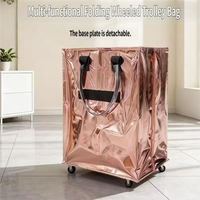 Sacs de courses réutilisables personnalisés avec logo, imperméables, imprimés, pliables, écologiques, avec poignée en plastique, grande capacité, chariot à roulettes en PP