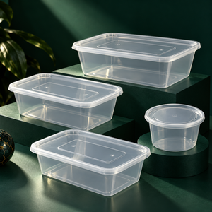 Boîte à lunch rectangulaire jetable en plastique PP de haute qualité, conteneur rectangulaire pratique pour le stockage des aliments. - Product Image 4
