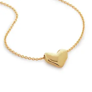 Milskye elegante design semplice gioielli 18k placcato in oro 925 argento versatile cuore pendente pendente irregolare per le donne