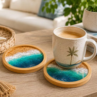 Nouveauté 2027 : Sous-verres personnalisés en marbre et bois d'acacia pour cadeaux de mariage – Supports de tasses en marbre